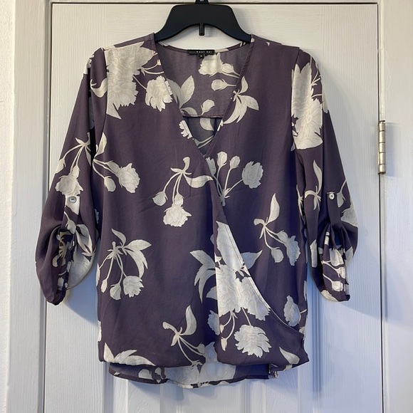 West Kei Tops - West Kei Allan surplice roll tab top